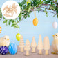 40 Pcs Small Wooden Mushroom Unfinished Wood Christmas Tree Wooden Tree for Painting Craft DIY Trees Easter Decoration Mini Wood
