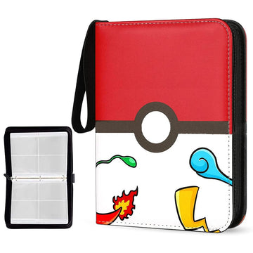 Patpat Pokemon Binder - Cards Collector Album Holder For 400 Cards, Cartoon Prints Zipper Bag, Trading Card Collection Case, Gif