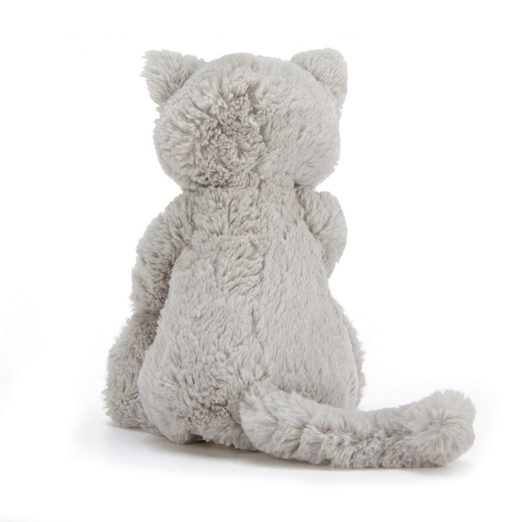 Jellycat Bashful Grey Kitty Cat Plush - Medium 12 Stuffed Animal, Soft Toy for Kids