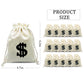 Hfyzz 15Pack 4.7 X 6.2 Inches Canvas Money Sack Bag With Dollar Sign Money Bags Decor With Drawstring For Bank Robber Pirate Cow