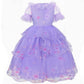 Ccjrlm Encanto Dress Mirabel Dress Encanto,Isabella Encanto Costume For Girls Cosplay Dress Up With Glasses Earrings 9-10 Years