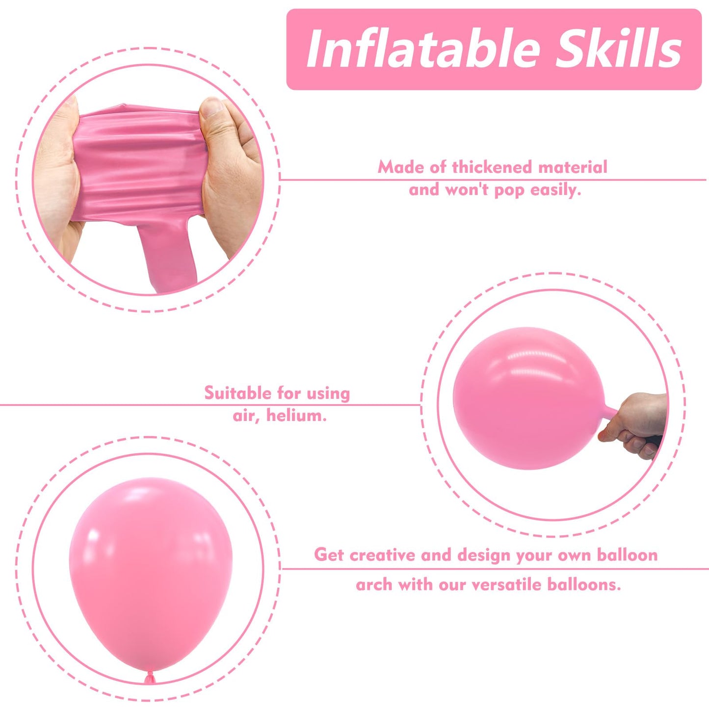 Nisocy Pink Latex Balloon Arch Garland Kit, 102Pcs 18In 12In 10In 5In For Baby Shower Wedding Birthday Princess Pink Theme Anniv