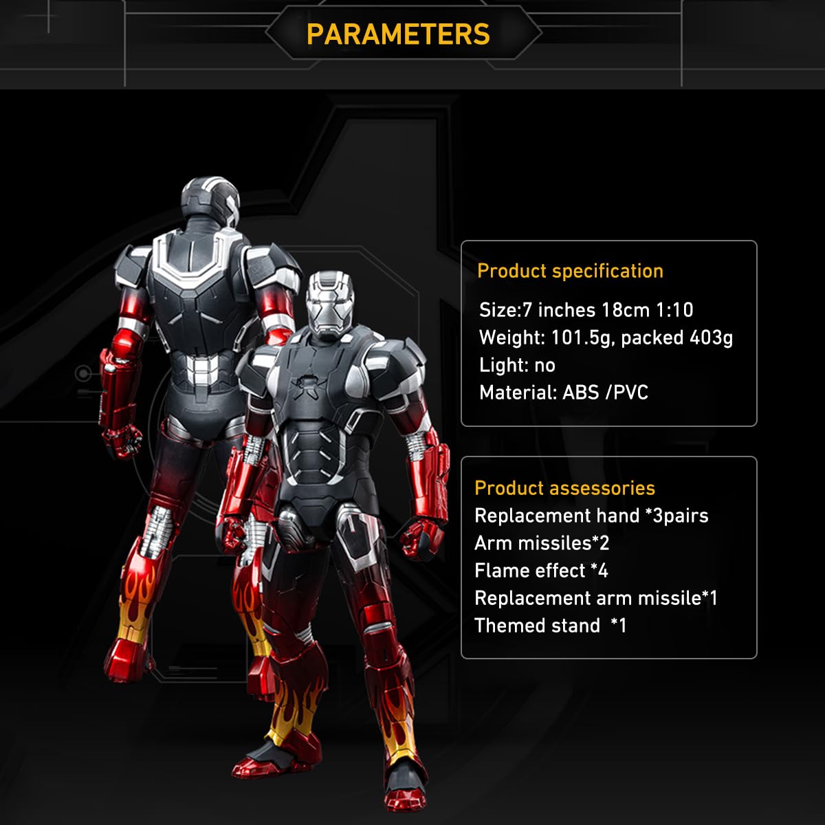 Hiplay Zd Toys 1/10 Iron Man Mk22 Non-Luminous 1906-22 Action Figure