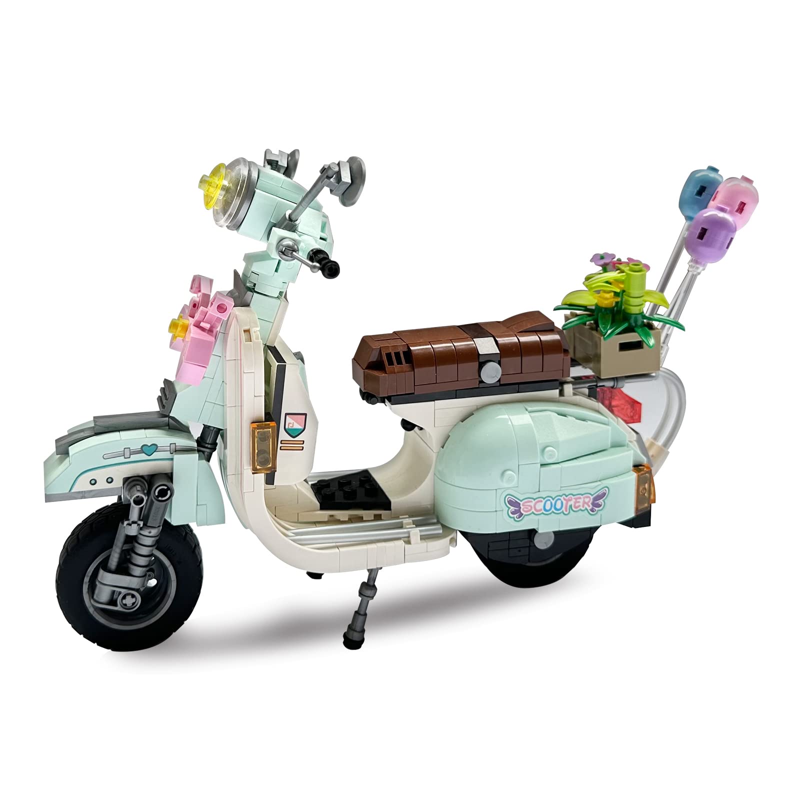 Houxipupy MiniMotorcyle VespaModel Building Blocks Set Technic Vehicle Vespa Construction Building Blocks Collection Set 673 