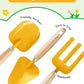 Grenebo Kids Gardening Set Toys,Includes Metal Trowel,Transplanting Shovel,Garden Hat,Rake,Apron,Gloves,Watering Can,And Tool Or