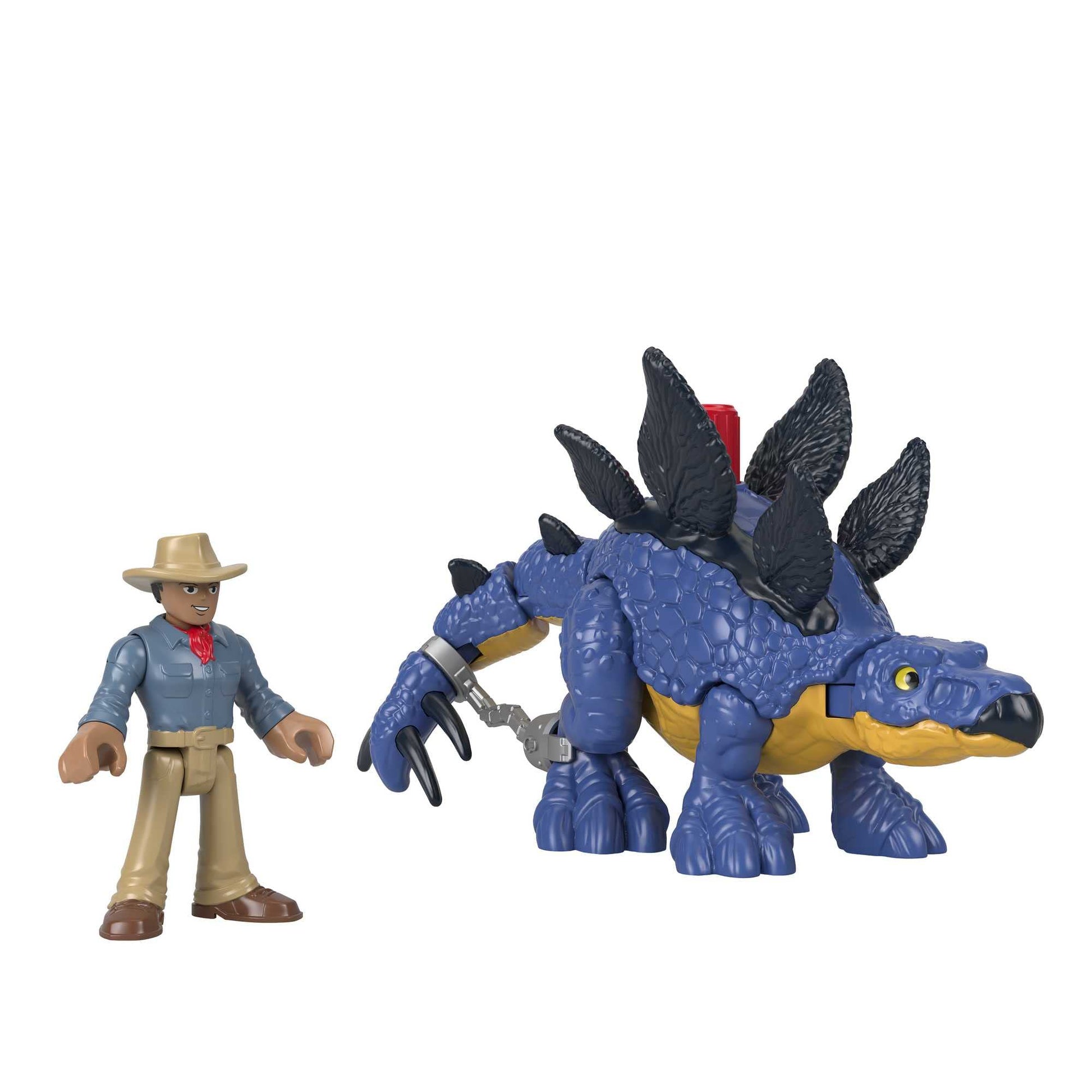 Fisher-Price Imaginext Jurassic World Dinosaur Toy Stegosaurus & Dr. Alan Grant Figure Set for Pretend Play Preschool Kids Ages 