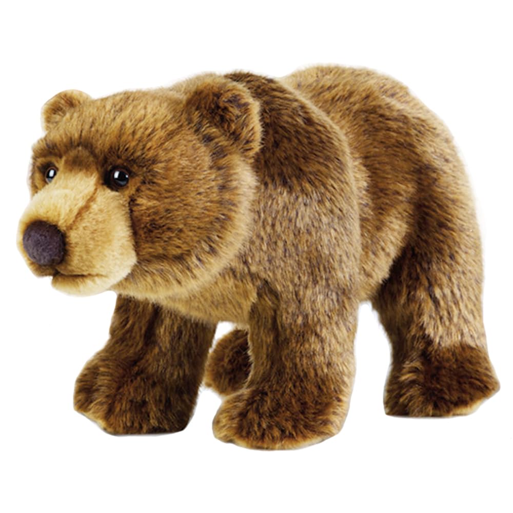 JIANEEXSQ Realistic Brown Bear Stuffed Animal Plush Toy  Simulation Brown Teddy Bear Plushies Soft Toy  Birthday Gift Decor