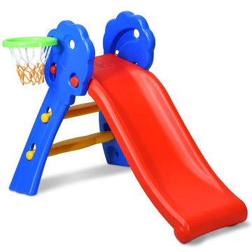 Little Fingers Strong & Sturdy Slide With Basketball Hoop,Multicolour,Medium,912