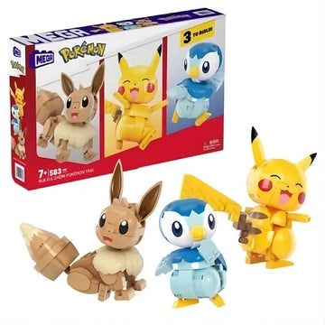 MEGA Pok  mon Building Toy Kit, Build & Show with 3 Action Figures (583 Pieces) for Kids