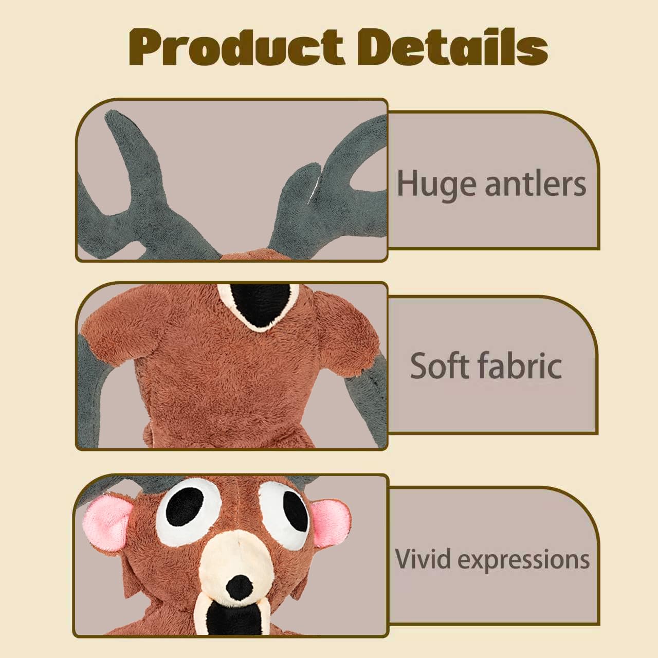 HGDFEOC 99 Nights in The Forest Plush Toy - 14.5 Inch Soft Deer Stuffed Animal  Monster Collectible Gift for Halloween  Christmas & Birthday for Boys and Girls (Deer)