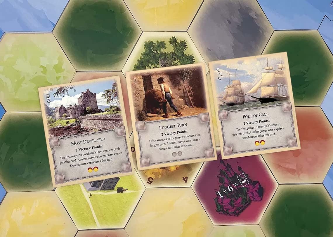 Tabletop Monthly Victory Point Cards 5 Pack Compatible With Catan'S Settlers Of Catan 5Th Edition, Seafarers, Cities And Knights