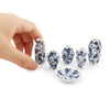 Dollhouse Vase 7 Pcs Set Miniature 1/12 Scale Blue Flower White Porcelain Vases Set  Dollhouse Decoration Accessories