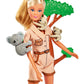 Steffi Love Simba Koala. Doll Takes Care Of The Koala Family With Climbing Tree, Food And Water Bottle