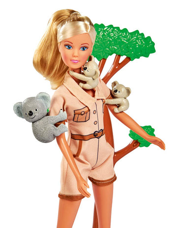 Steffi Love Simba Koala. Doll Takes Care Of The Koala Family With Climbing Tree, Food And Water Bottle