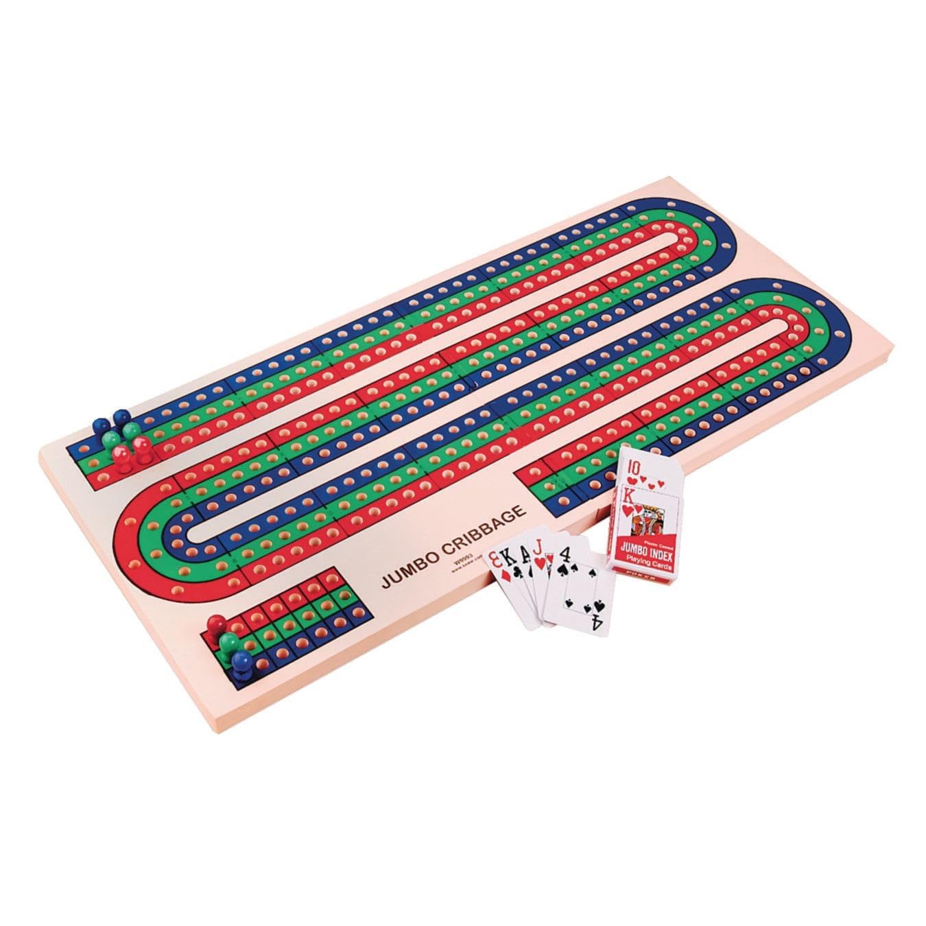 S&S Worldwide Jumbo 34' Long Foam Cribbage Board. 2-Piece Board Locks Together To Form A Huge 34' X 14-1/5' X 1' Thick 3 Track Board. Includes 12 Easy To Grasp Pegs. Perfect For Seniors.