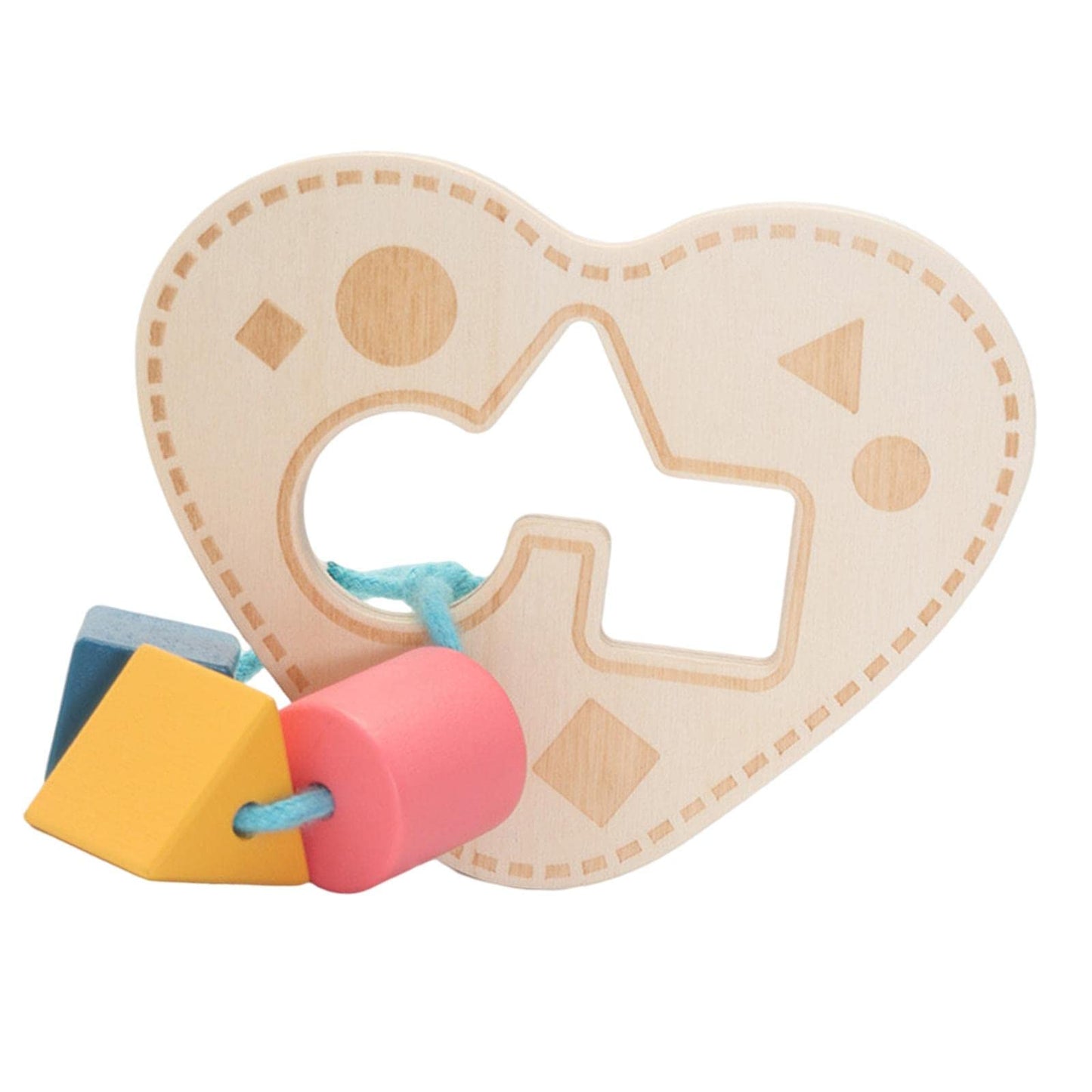 Trendivibe Montessori Wood Shape Sorting Building Blocks For Preschool Educational Toy Heart| Baby Learning Toy | Infant Activit