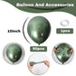 Jobkoo Green Metallic Balloons, 50Pcs 10Inch Chrome Dark Green Balloons Metallic Retro Sage Olive Green Party Balloons Hunter Gr