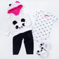 Medylove Reborn Baby Doll Clothes 22 Inch Outfits For 20-23 Inch Reborn Doll Girl Panda Outfit Accessories 4Pcs Reborn Baby Matching Clothes