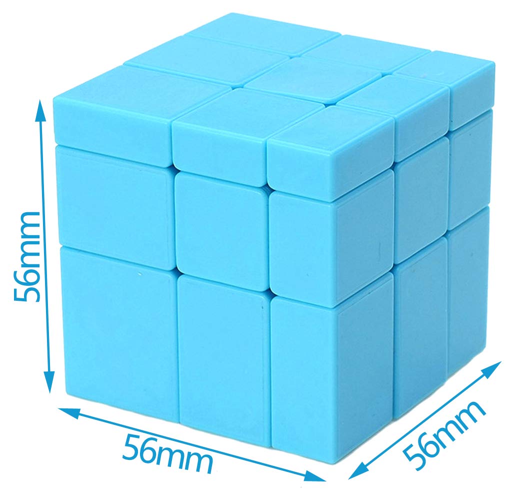 Tanch Ss Mirror Speed Cube 3X3 Stickless Dysmorphism Magic Cube Puzzle Toy Blue