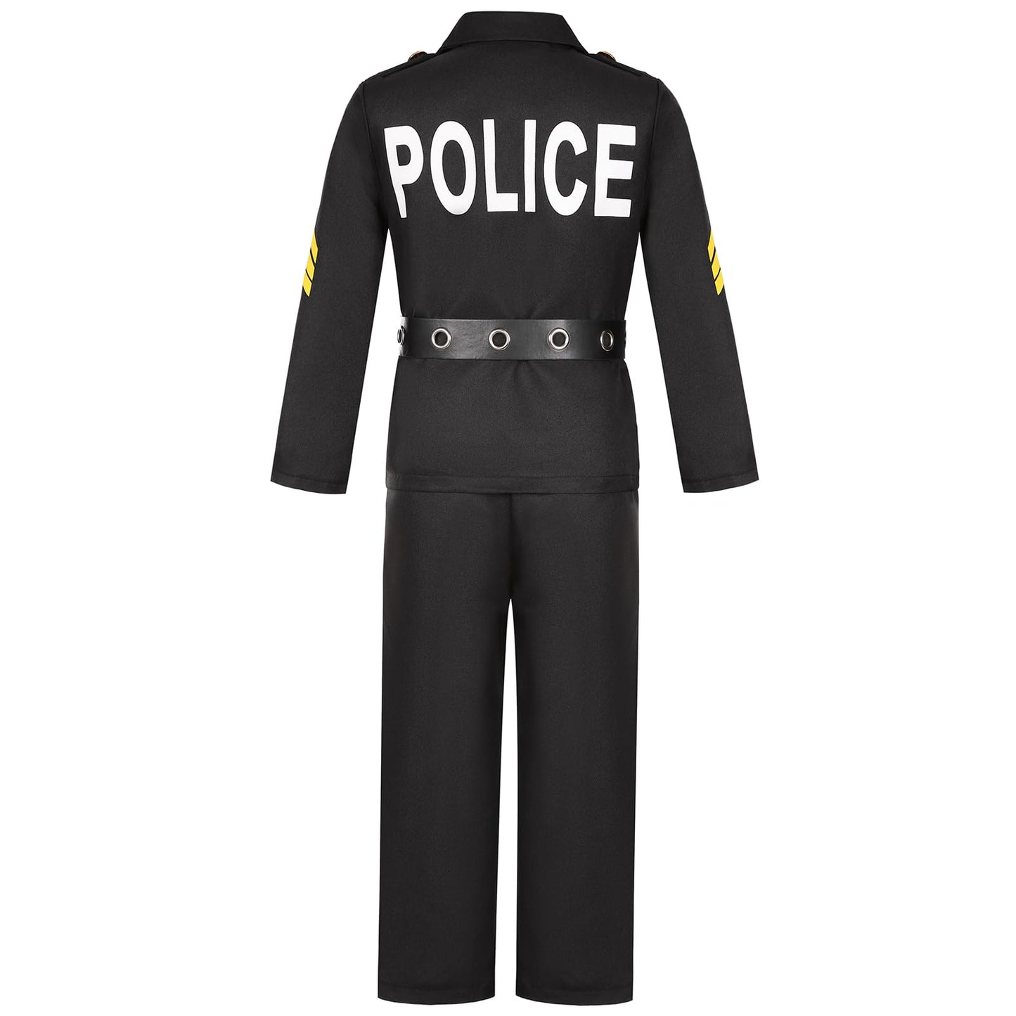 Frekuyrt Kids Police Costume Deluxe Police Officer Costume Cop Outfit Set For Boys Girls Halloween Cosplay Dress Up (5-7 Years)