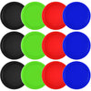Coopay 12 Pieces Home Air Hockey Pucks 2.5 Inch Heavy Replacement Pucks For Game Tables Equipment Accessories, 12 Grams (Red, Black, Blue, Green)