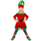 Syhood 5 Pcs Christmas Elf Costume Kids Girls Velvet Elf Costume Santa'S Helper Outfit With Hat Shoes Belt Striped Stockings(Fit 12-15 Years Old,Bright Color)