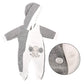 Miunana 13-15 Inch Baby Doll Clothes Elephant Jumpsuit Outfit 1Pcs For New One Year Old 15 Inch Small Baby Doll Clothes Grey And White Doll Pajamas Clothes