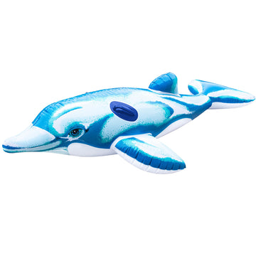 Swimline Original Inflatable Dolphin Pool Float Floatie Ride-On For Swimming Pools | Large Rideable Blow Up Summer Beach Swimmin