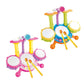 Fashion My Day Kids Drum Set Developmental Musical Baby Toy For Children 6 12 18 Month Kids Blue