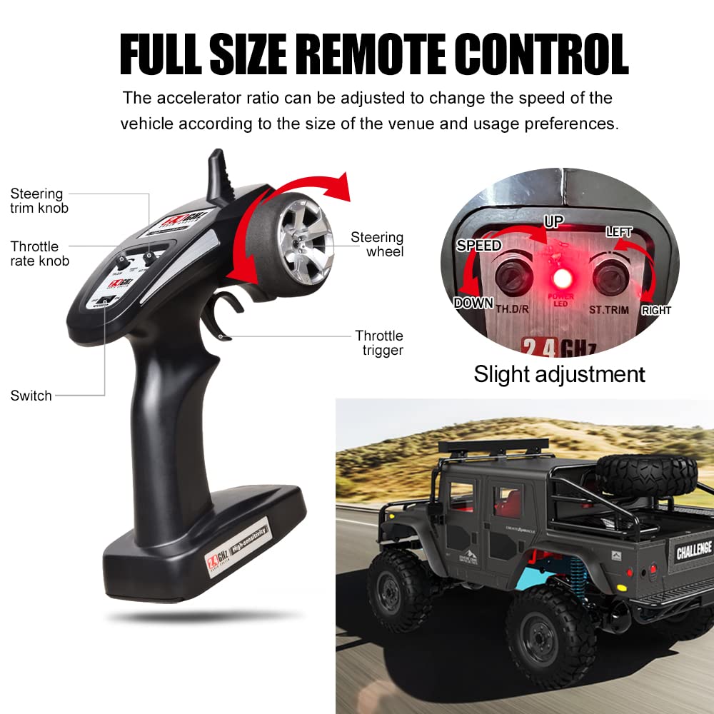 The perseids RC Truck RC Rock Crawler 1/12 Full Scale 4WD Remote Control Car Racing Vehicle Semi Truck and Trailer, 20km/h Offro