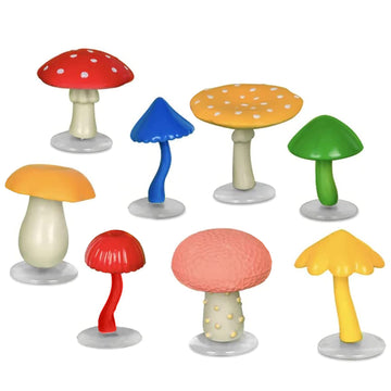Accoutrements A Collection Of Set Of Eight Soft Vinyl Mini Magical Mushrooms