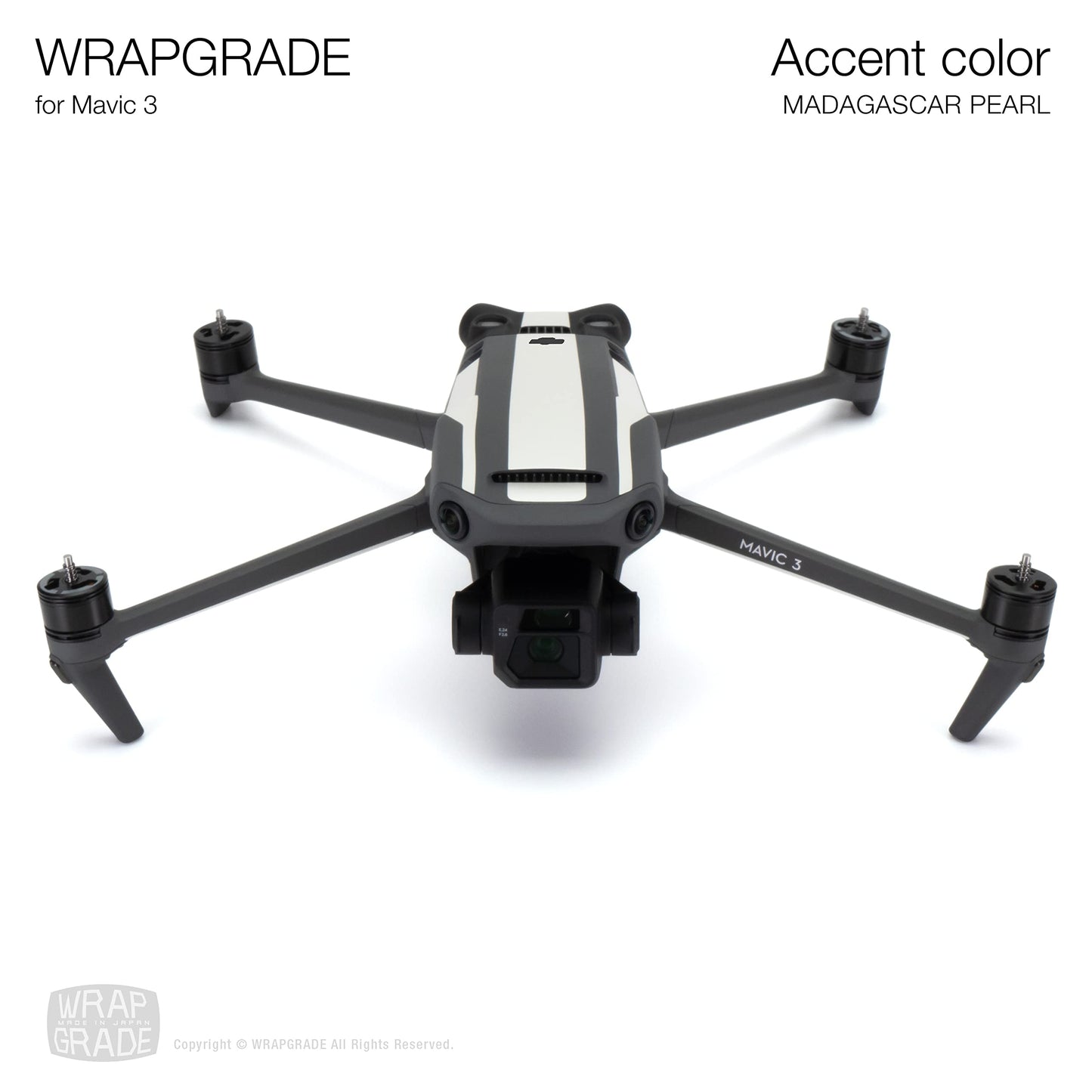 WRAPGRADE Partial Skin Stickers for DJI Mavic 3 / Mavic 3 Classic Accent Color (Madagascar Pearl)