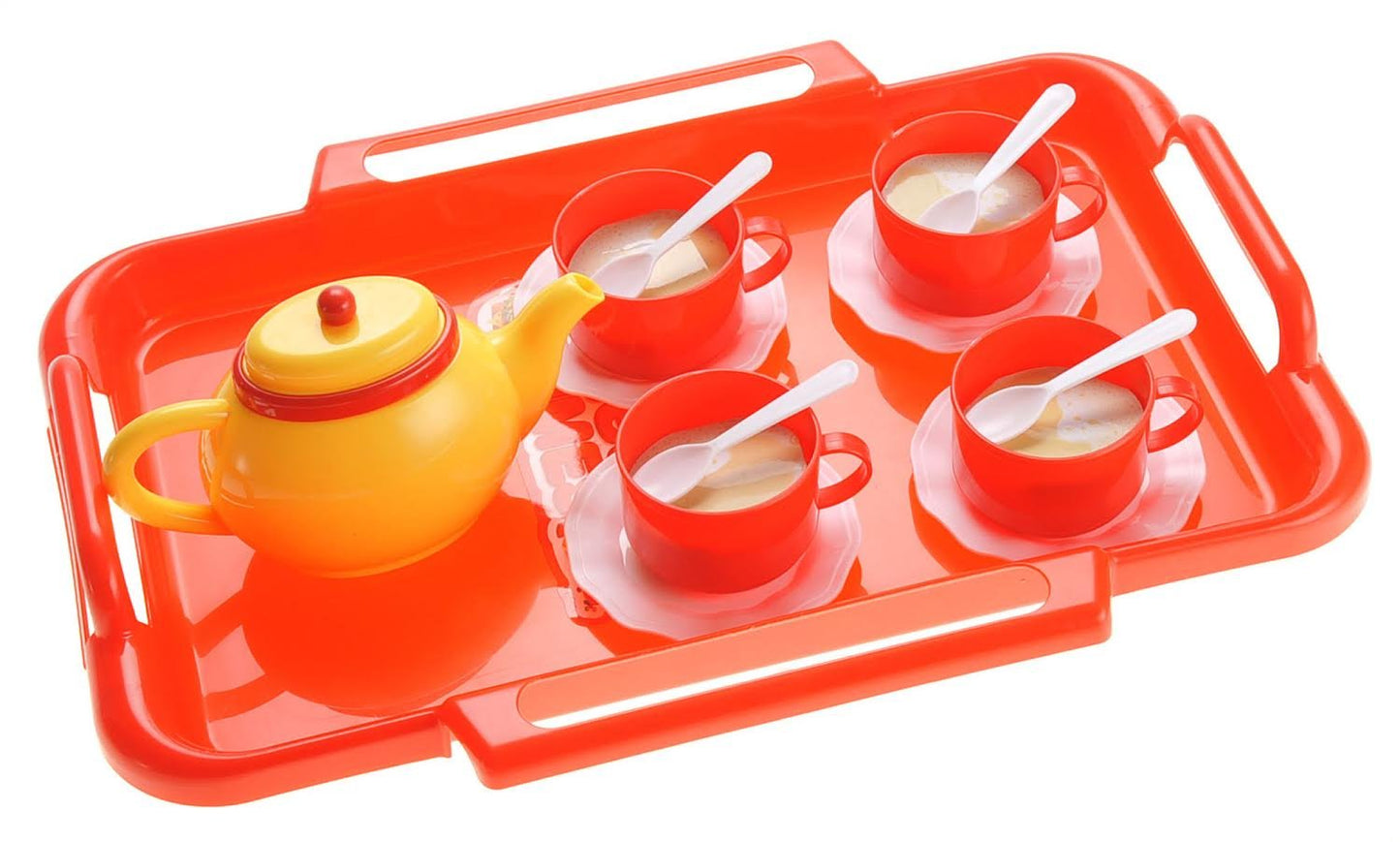 PowerTRC Tea Set Toy for Little Girls, Tea Trolley Cart w/ Tea Pots Cups Accessories, Tea Party Kitchen Pretend Play Set Gifts f