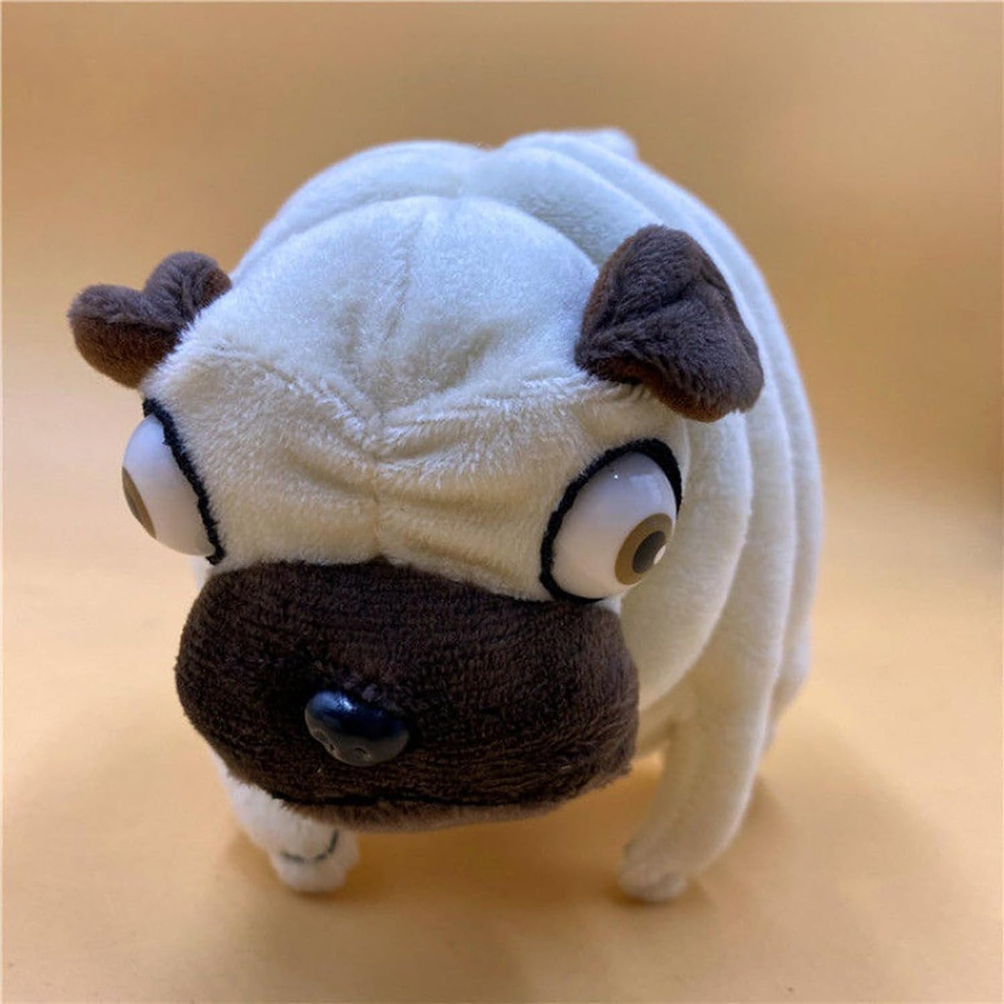 Guoml Cute Pug Plush Stuffed Animal, 10 Inch & 7 Inch, Brown Cotton Toy for Kids & Lovers, Model Dog2909