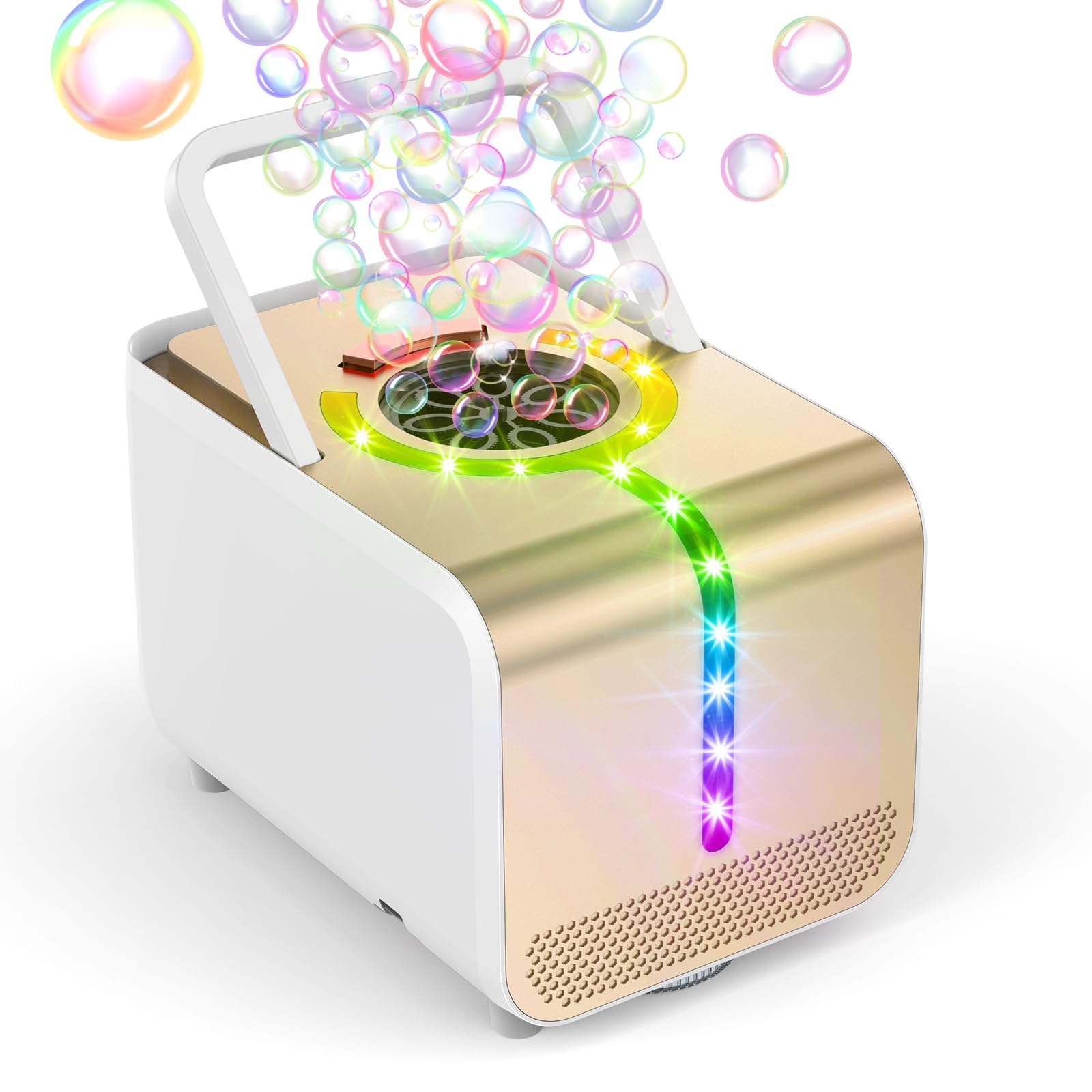 Bubble Machine - Durable Automatic Bubble Blower With Led Lights, Waterproof Motor, 20,000+ Bubbles Per Minute, Perfect For Kids