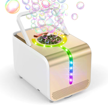 Bubble Machine - Durable Automatic Bubble Blower With Led Lights, Waterproof Motor, 20,000+ Bubbles Per Minute, Perfect For Kids