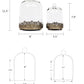 12' Tall Large Sturdy Handmade Glass Cloche Dome With Metal Base 11.4' H X 8' And 8' H X 5.5' In Set Of 2 In Gold For Plant, Terrarium, Collectibles, Candle. Cloche Glass Dome, Bell Jar Display Case