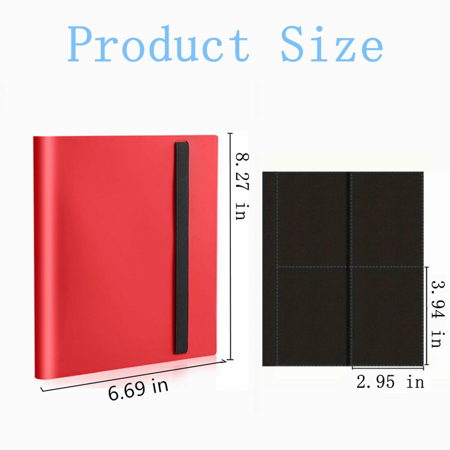 Card Binder  Small Card Album with PP Waterproof Pages  4 Pockets Trading Card Binder  Holds 160 Standard Cards  for TCG  MTG Collections Sports Cards Binder (Red)