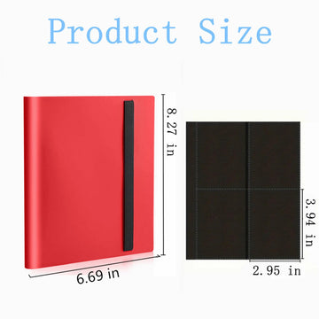 Card Binder  Small Card Album with PP Waterproof Pages  4 Pockets Trading Card Binder  Holds 160 Standard Cards  for TCG  MTG Collections Sports Cards Binder (Red)