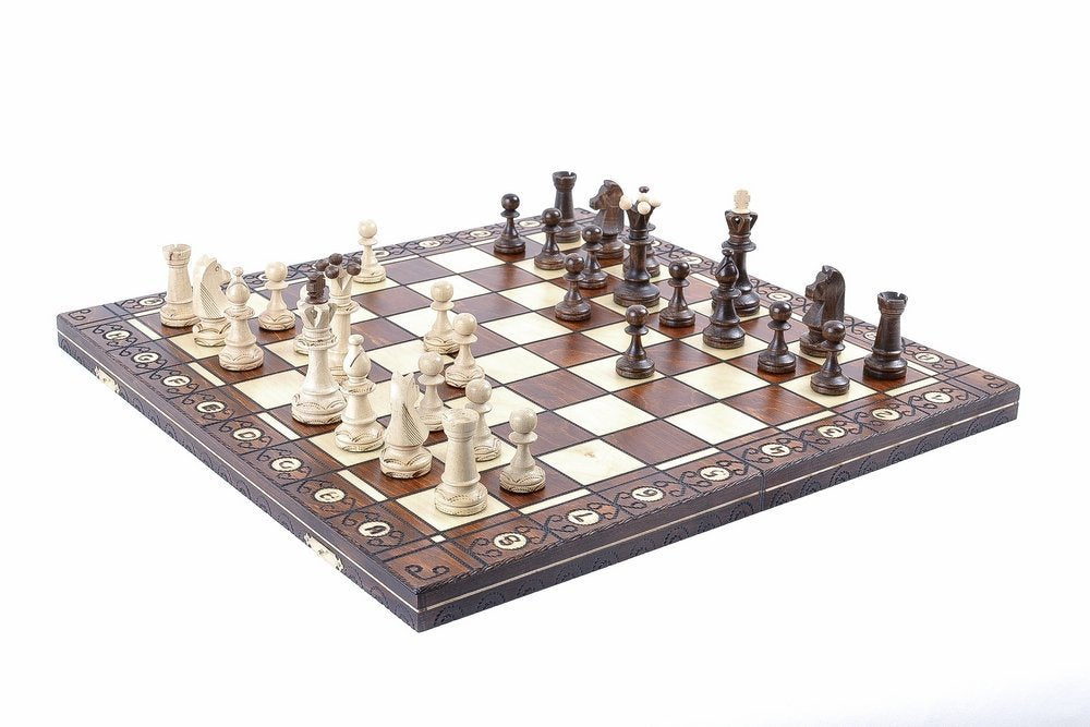 Wegiel Chess Set  Consul Chess Pieces And Board  European Wooden Handmade Game  Junior