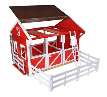 Breyer Freedom Series (Classics) Spring Creek Horse Stable Set | 15'' X 9.5'' X 12'' | 1:12 Scale | Red And White | Model #698