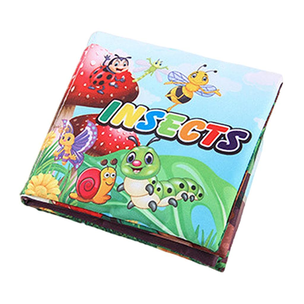 Atorse My First Soft Books Sensory Toy Interactive Rattle Book For Outdoor Toddlers Insect