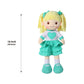 Linzy Toys, 16' Little Sweet Hearts Interactive Soft Plush Rag Doll, Embroidered Face & Removable Clothes, Educational Doll, Muñecas De Trapo Para Niña,Turquoise,90961-Turquoise