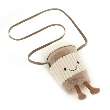Jellycat Amuseables Coffee-To-Go Plush Bag, 8 Inches | Crossbody And Shoulder Purse | Fun And Unique Handbag
