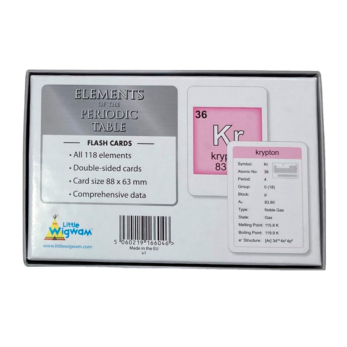 Little Wigwam Elements Of The Periodic Table Flash Cards - Full Set Of 118 Elements + Comprehensive Data