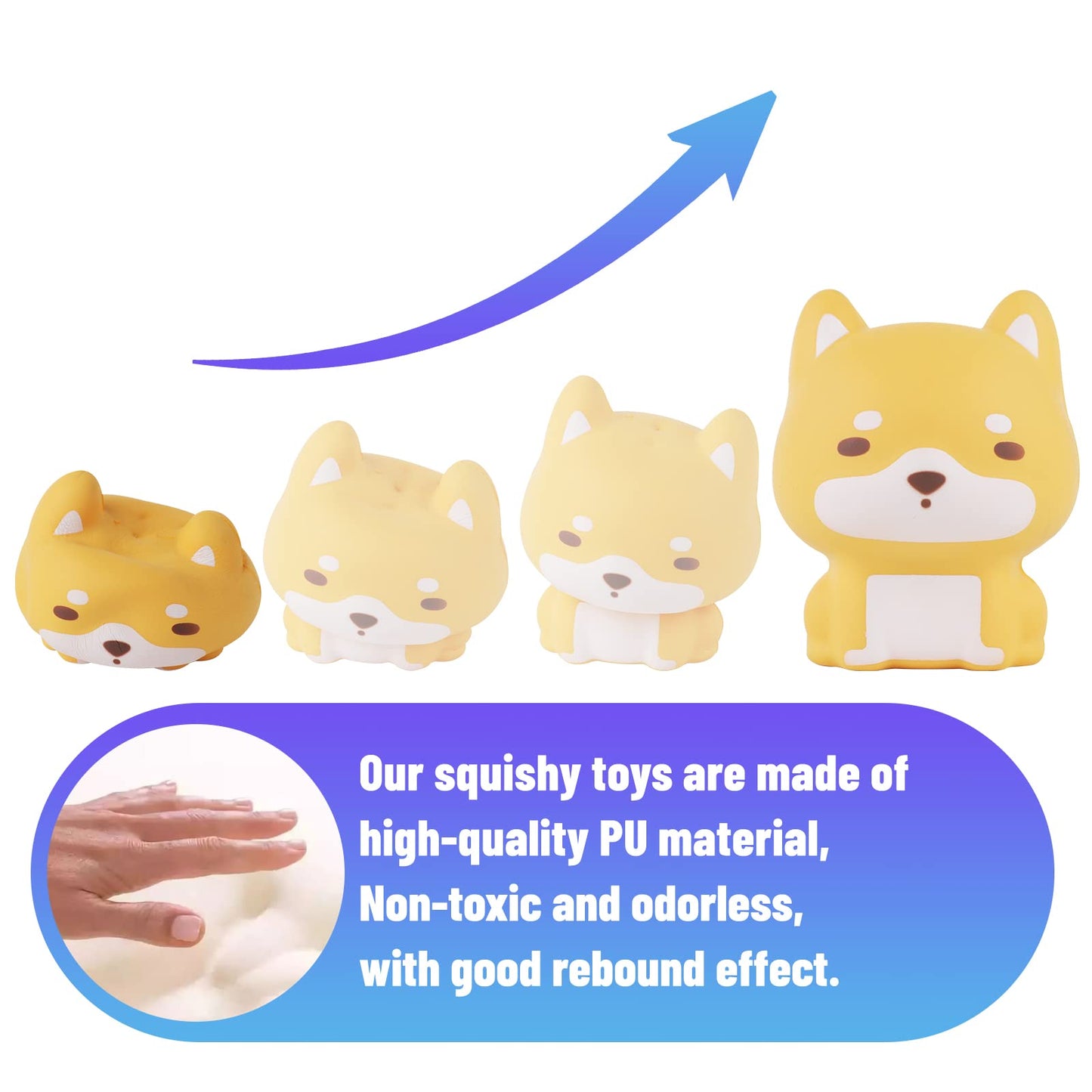 Anboor 4.2  Squishies Toy Dog Kawaii Soft Squishies Animals Toy Slow Rised Squeeze Puppy Dog Squish Stress Relief for Kid mature-themed Toys