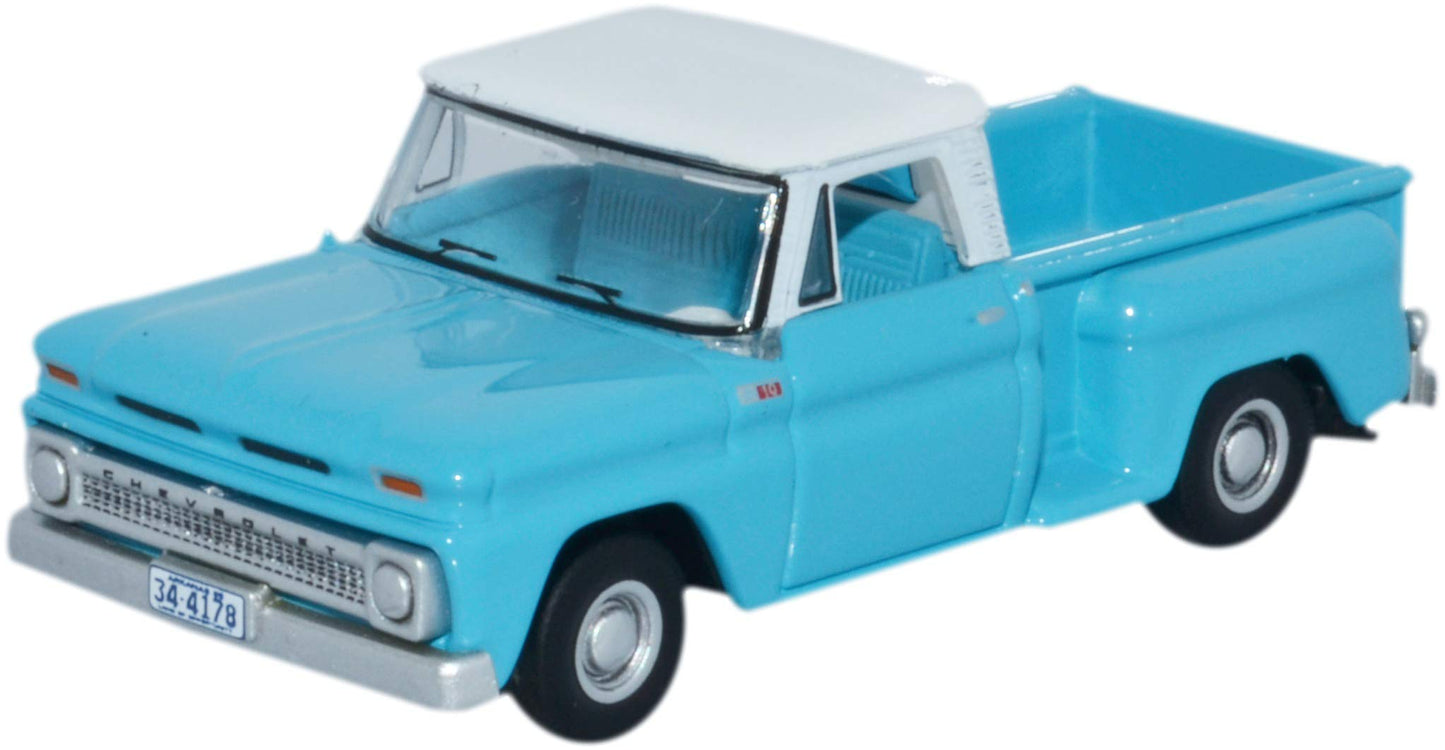 Oxford Diecast 87CP65001 1965 Chevrolet Stepside Pick Up light blue/white 1:87 HO Scale