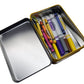 The Tin Box Company Crayon Storage Tin - Holds 64 Crayons, Multicoloured, Tin, Model 187937-12, Pack of 1