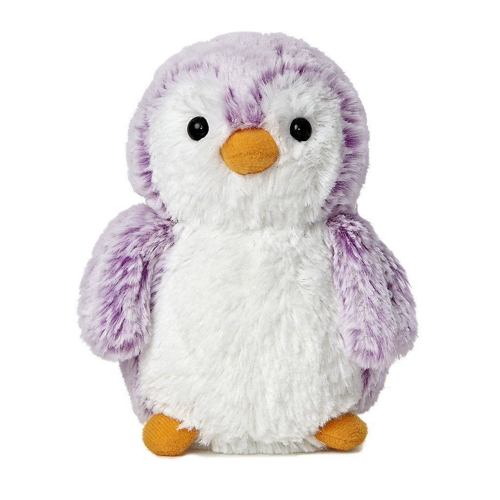 Bundle Of 4 Aurora World Pom Pom Penguin Bright Pink, Blue, Purple And Gray Plush, 6''