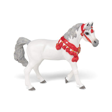 Papo - Hand-Painted - Figurine - Horses,Foals And Ponies - White Arabian Horse In Parade Dress-51568 - Collectible - For Children - Suitable For Boys And Girls - From 3 Years Old